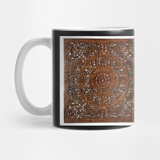 Hindu sculpture on wood, decorative Mug